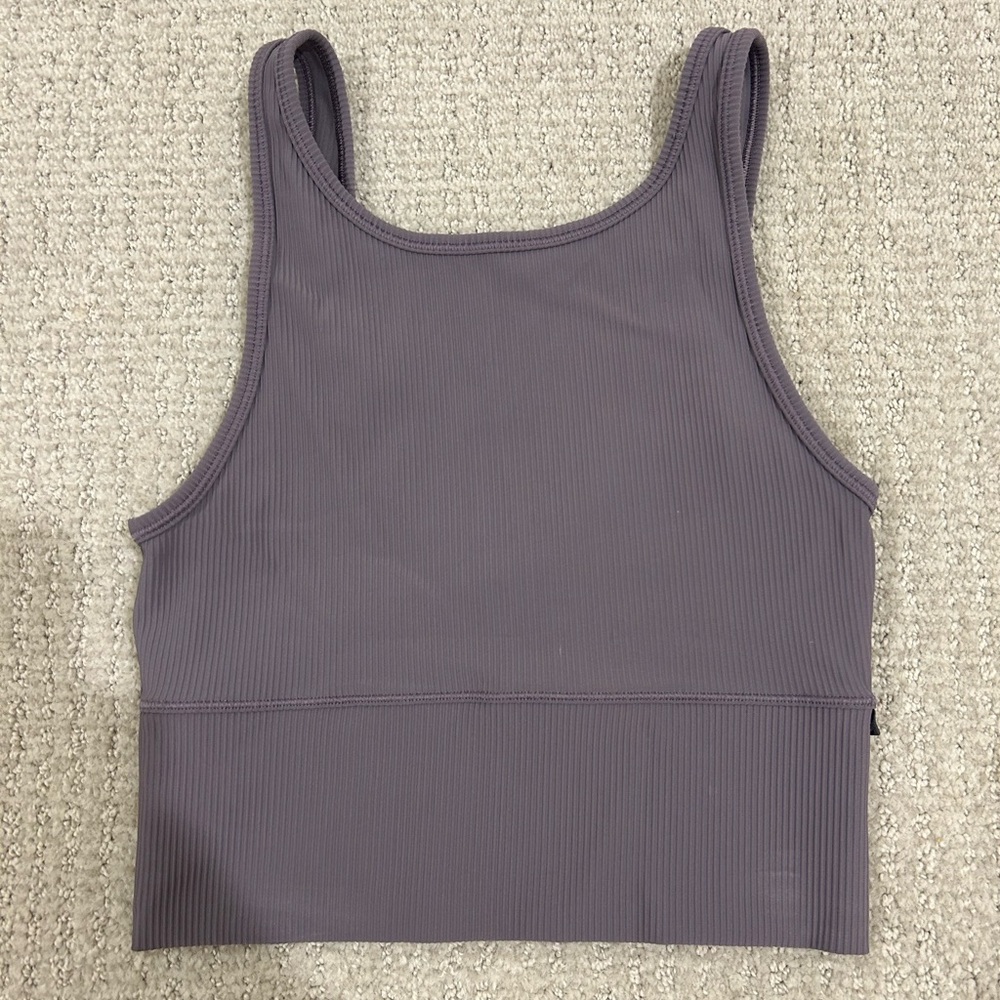 Grey Ribbed Tank Top